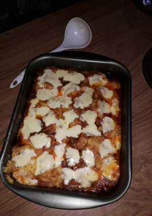 Una foto de Polenta con queso al horno