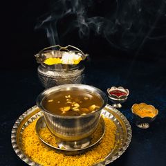 A picture of Godhuma Pindi Paasham/wheat flour kheer/pudding.