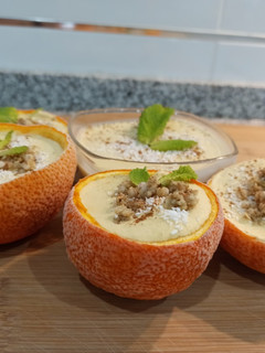 Foto principal de Helado de naranja 🍊, coco🥥 y hierbabuena🌿