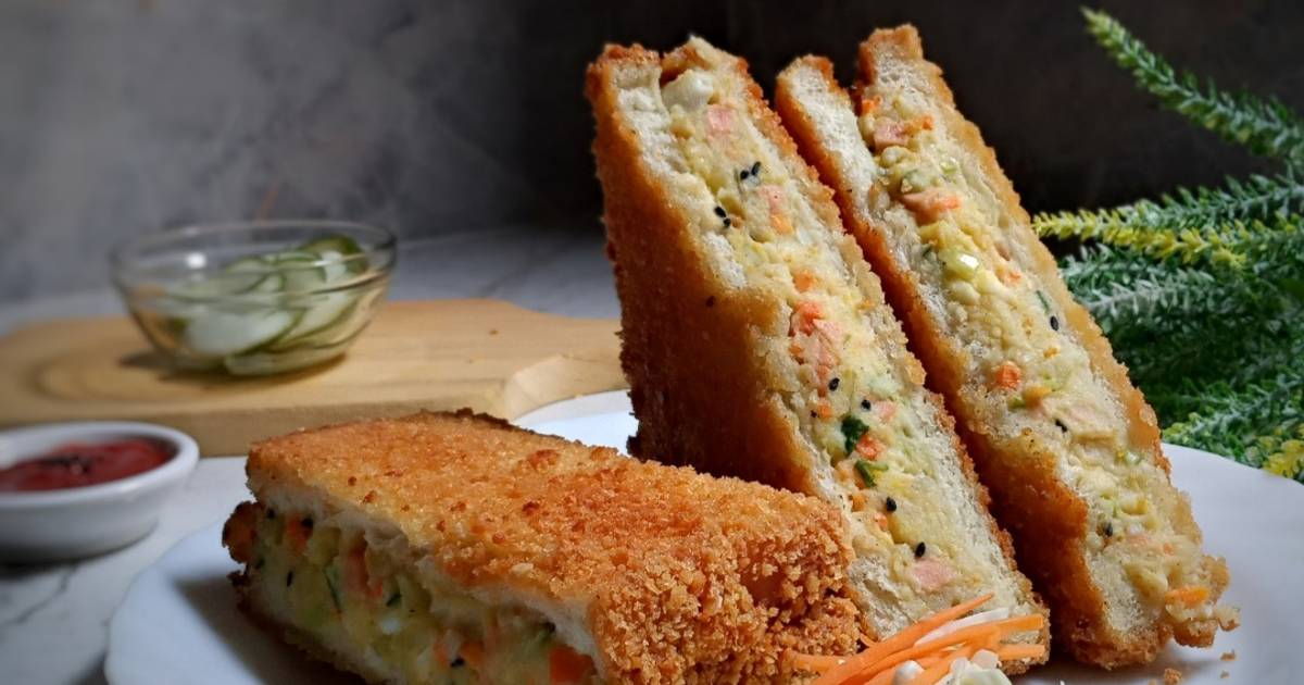 Resep Korean Fried Croquette Toast oleh IzzaHan Cookpad