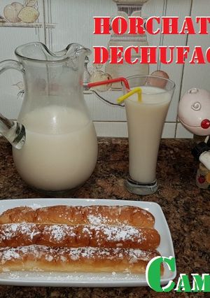 A picture of Homemade Concentrated Tiger Nut Horchata with Fartons.