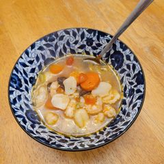 Shrimp and White Fish Soup with Gnocchi A picture of Shrimp and White Fish Soup with Gnocchi.