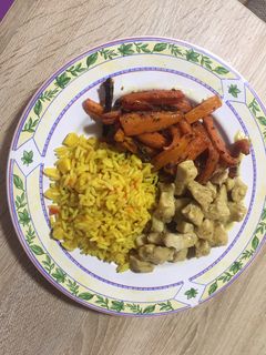 Mustáros csirkemell sült répával recept fotója