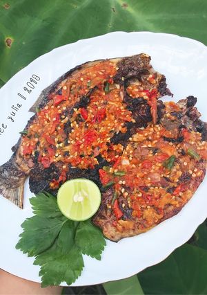 Foto resep Ikan bawal bakar sambel mentah