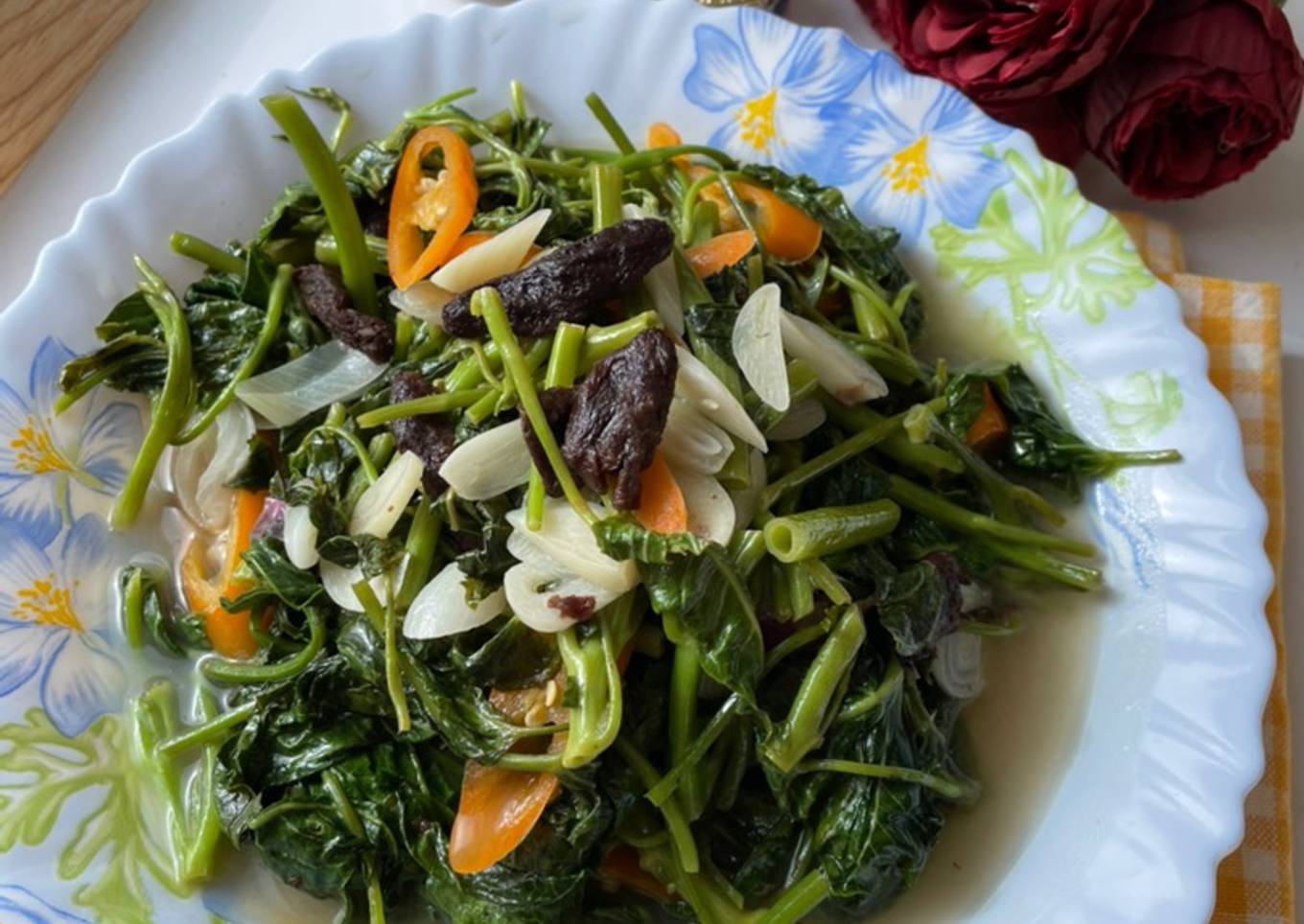 Cara Gampang Membuat Kangkung Tumis Asam Sunti Anti Gagal