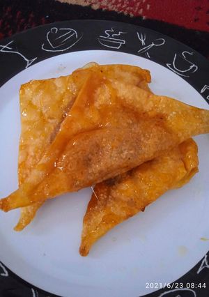 Foto resep Pangsit pisang karamel