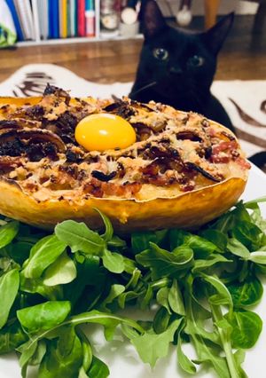 Une photo de 🌸 Courge spaghetti carbonara 🌸