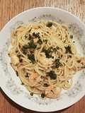 Pasta dan Udang Dengan Saus Bawang Putih