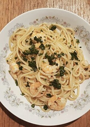 Foto resep Pasta dan Udang Dengan Saus Bawang Putih