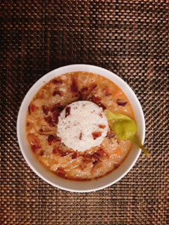 A picture of White bean soup.
