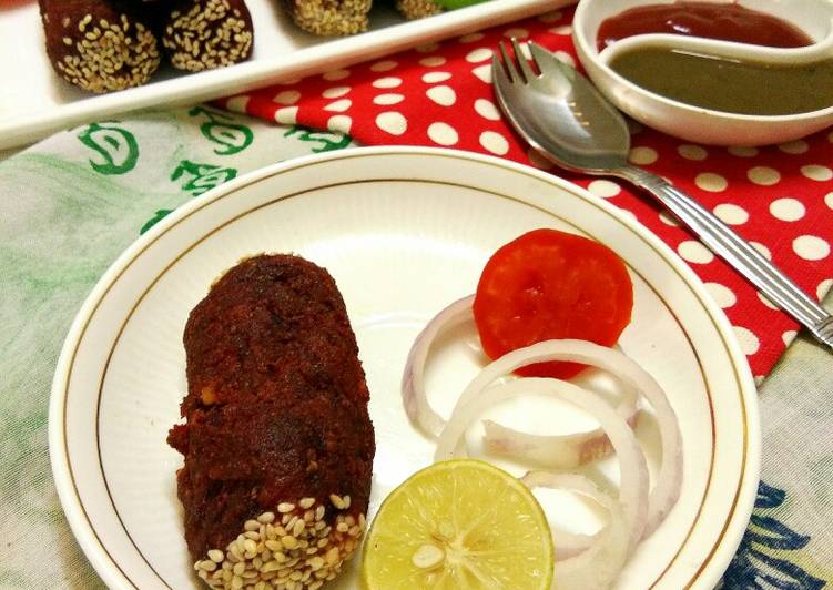 Sesame Beetroot croquette