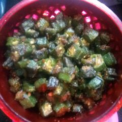 A picture of Fried masala bhindi.