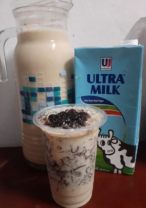 Foto resep Es cincau serut susu gula merah