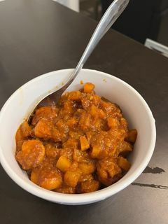 عکسی از دستور خورش میگو با سیب زمینی