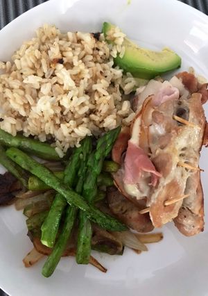 Una foto de Filete de pierna con jamón y queso