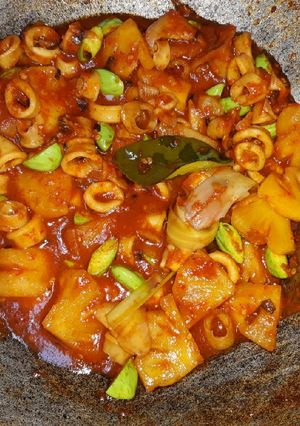 Foto resep Cumi Nanas Pete (Pedas manis)