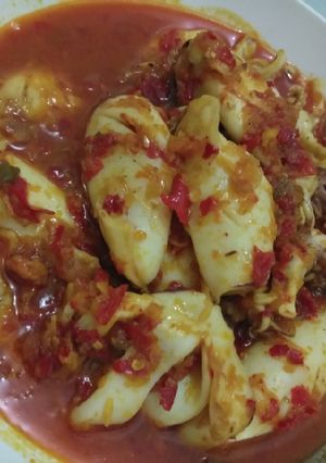 Foto resep Cumi asem pedas. Genit