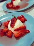 Coconut Panna Cotta with Strawberries and Mint