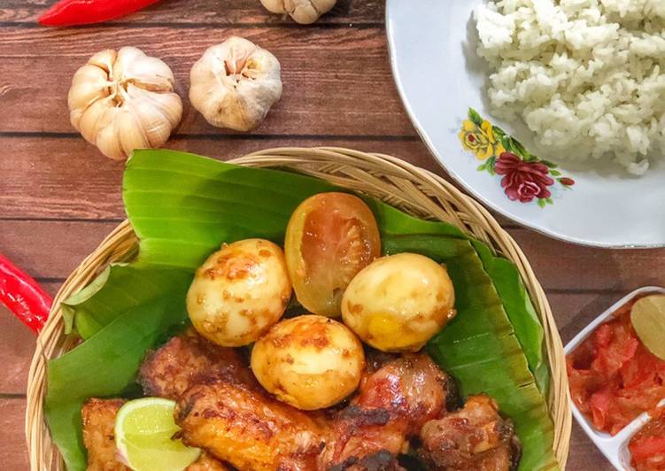 Bacem Ayam, Tempe & Telur ala Tiger Kitchen