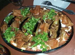 صورة لوصفة فتة المكدوس الشامية