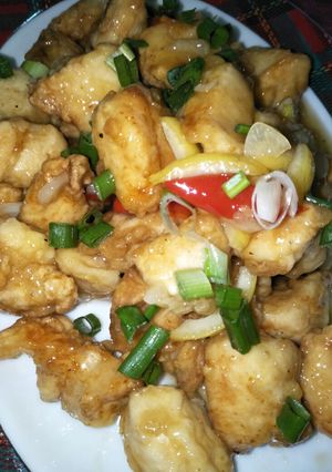 Foto resep Ayam goreng saos lemon (chicken pop with lemon sauce)
