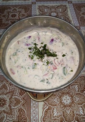 A picture of Mixed vegetables raita.