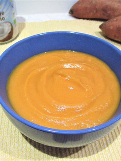 Una foto de Crema de boniato con leche de coco - veggie