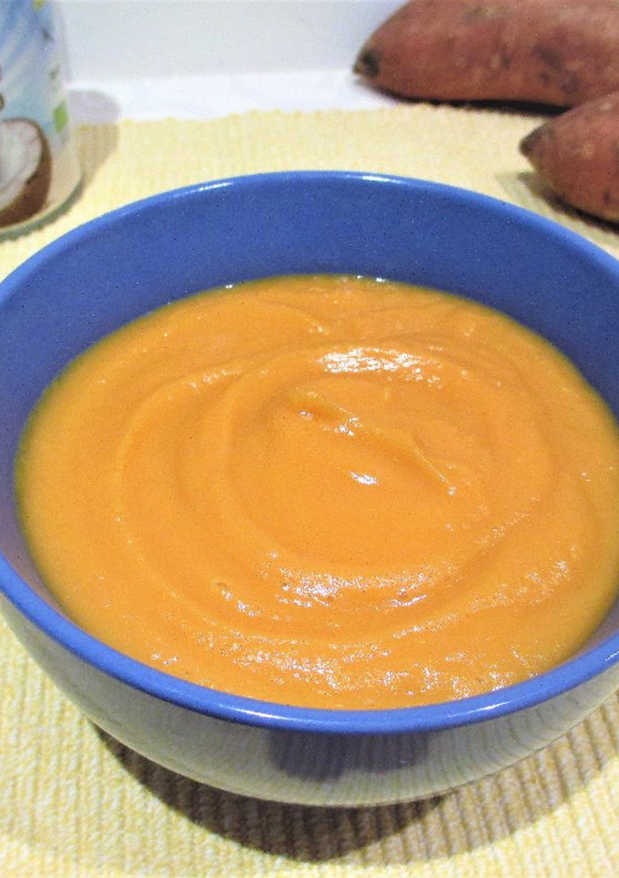 Una foto de Crema de boniato con leche de coco - veggie