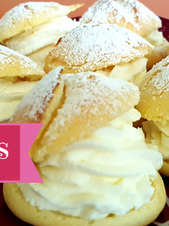 Una foto de Receta lionesas o profiteroles rellenos de nata