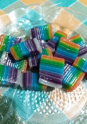 Foto resep Kue lapis sagu/kue pepe pelangi