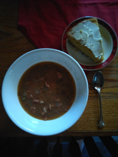 A picture of Pinto Bean And Bacon Soup.