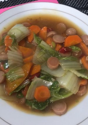 Foto resep Capcay (Sawi Putih, Wortel dan Sosis)