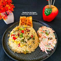 A picture of Grilled Paneer Steak with Corn Herb Rice Bowl - Gourmet Style.