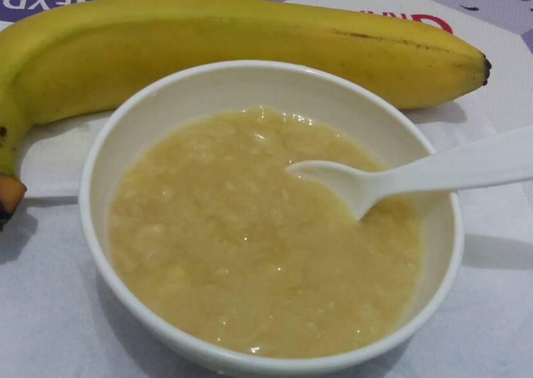 Resep MPASI 6+ pure pisang | Cara Bikin MPASI 6+ pure pisang Yang Bisa Manjain Lidah