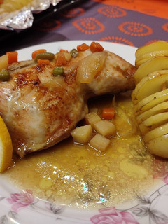 Una foto de Pollo al horno en salsa de soja mostaza y miel