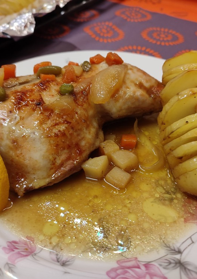 Una foto de Pollo al horno en salsa de soja mostaza y miel