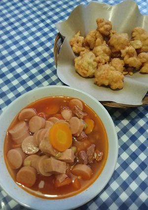 Foto resep Sop Merah Gorengan Udang
