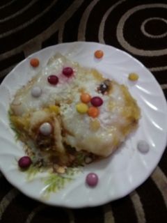 صورة لوصفة بطاطا الحلوة بالكنافة والمهلبية 🍮