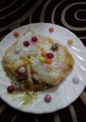 صورة لوصفة بطاطا الحلوة بالكنافة والمهلبية 🍮