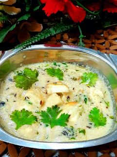 पनीर विथ फलाहारी व्हाइट ग्रेवी (paneer with falahari white gravy recipe in Hindi) रेसिपी मुख्य फोटो