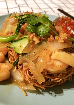 Hình của món Mì xào giòn hải sản.