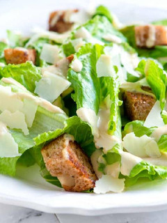 A picture of Caesar salad.