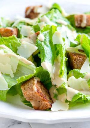 A picture of Caesar salad.