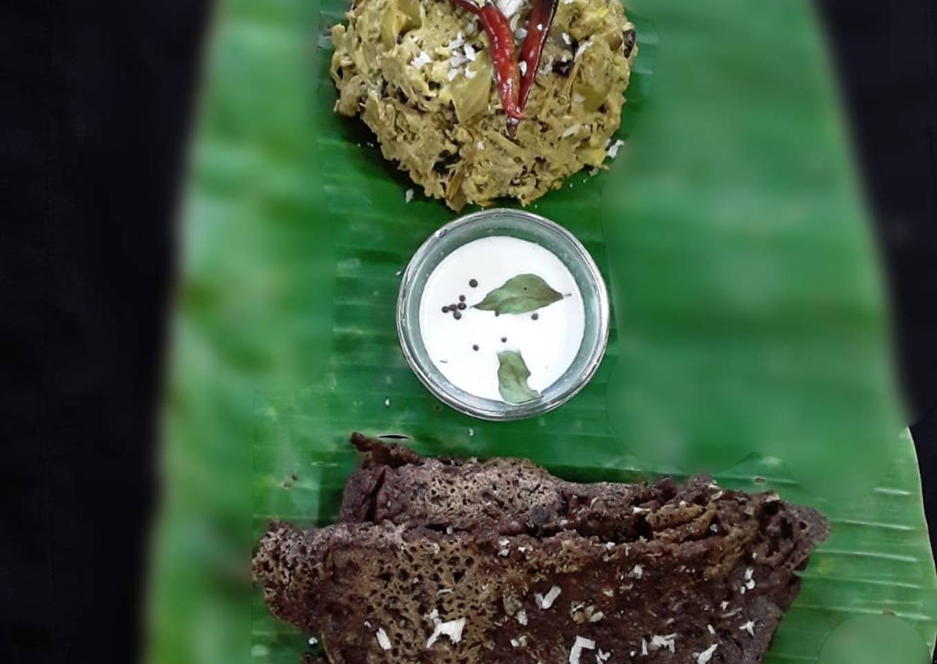 Chakka kuzhachathu raw jackfruit curry with millet pitha