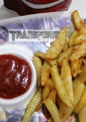 A picture of Kfc style chicken garlic fries.