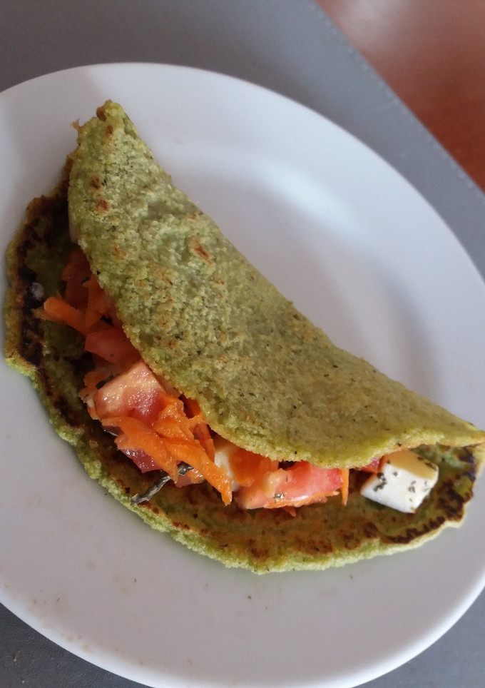 Una foto de Crepes de arvejas veggie