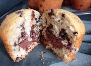 Une photo de Muffins pépites de chocolat et coeur Nutella au cake factory