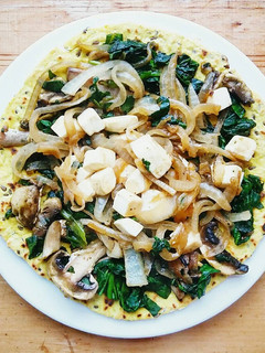 Una foto de Pizza chapati vegetariana. Saludable, rico y vegetariano!