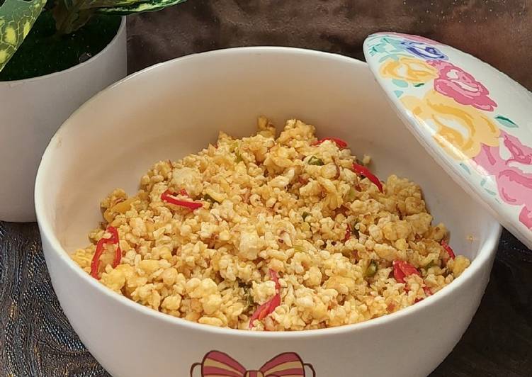 Mudah Cepat Memasak Oseng Tahu Bejek dengan Telur Gurih Mantul