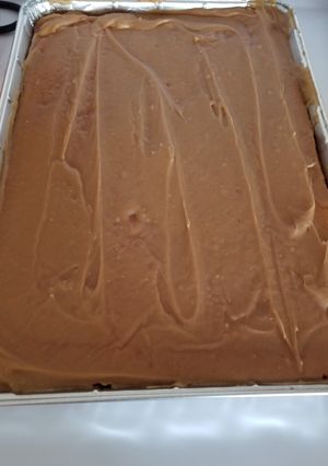 A picture of Peanut Butter Texas Sheet Cake.
